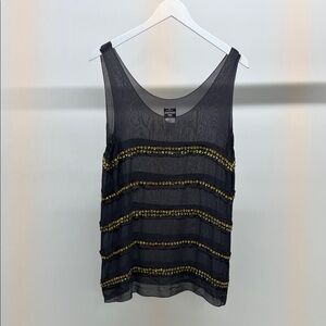 Elegant Gray Embellished Tank